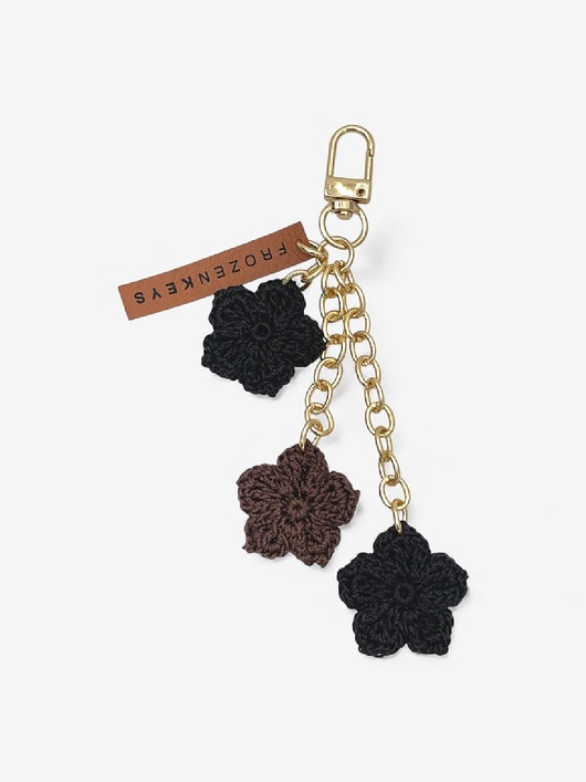 breloki Brelok Trzy Kwiatki - Czekolada i Czerń