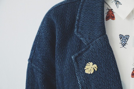 Pin Broszka Vander jewelry Liść Monstera Złota Vander jewelry