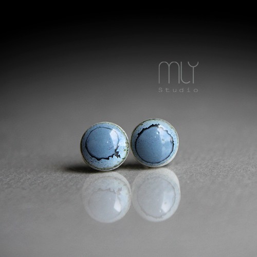 kolczyki ceramiczne Mini Chrobotki 6mm/stal chirurgiczna/