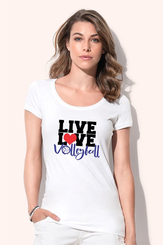 Koszulka organiczna z nadrukiem LiveLoveVolleyball ART ORGANIC