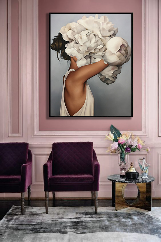 grafiki i ilustracje Kobieta kwiat - obraz