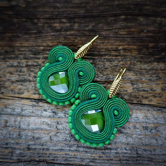 kolczyki soutache Zielone  kolczyki soutache