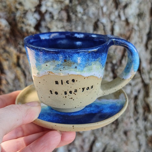 filiżanki "Nice to sea you", filiżanka espresso + spodek
