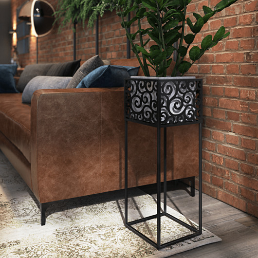 kwietniki Stalowy czarny kwietnik - NATURE