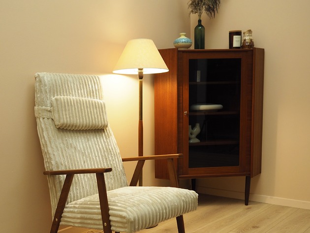 lampy podłogowe Lampa podłogowa z tkaniną w liście, duński design lat 60.