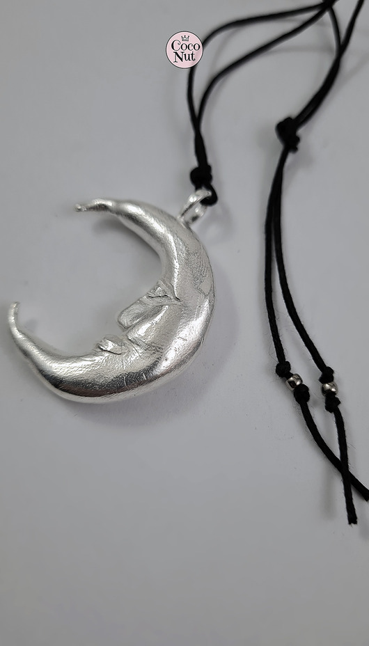 wisiory KSIĘŻYC Z BAJKI - DUŻY posrebrzany wisior