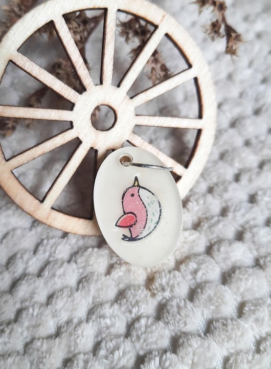 wisiory "Różowy Ptaszek" - Wisiorek, Naszyjnik, Zawieszka