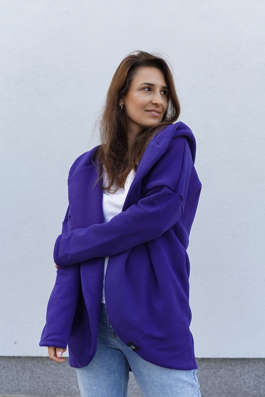 bluza z kapturem damska Peleryna do zadań specjalnych Ciemna Purpura