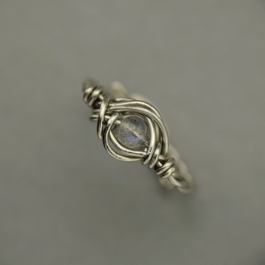 pierścionki - różne Pierścionek regulowany labradoryt wire wrapping