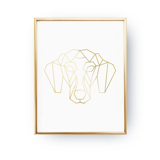 Plakat Geometryczny Jamnik, Złota folia ZlotePlakaty