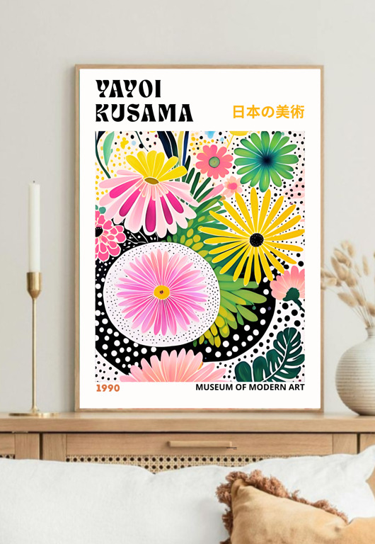 plakaty PLAKAT dekoracyjny kwiaty Yayoi Kusama,  poster