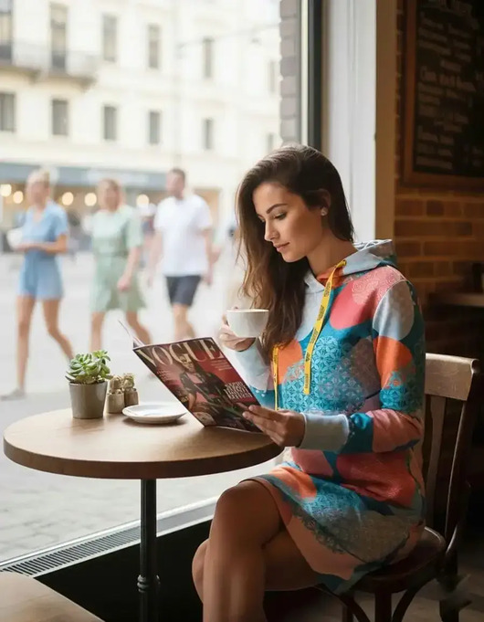 sukienki mini damskie Sukienka z kapturem "Pastelove"