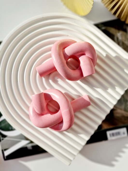 świeczniki i świece Świecznik supeł pink 2 szt.