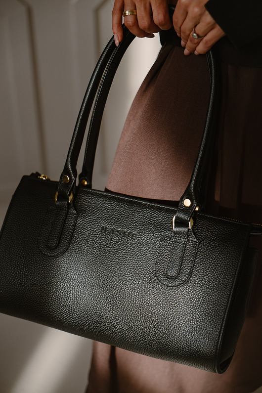 torby na ramię PERFECT BAG - skórzana torebka - czarna