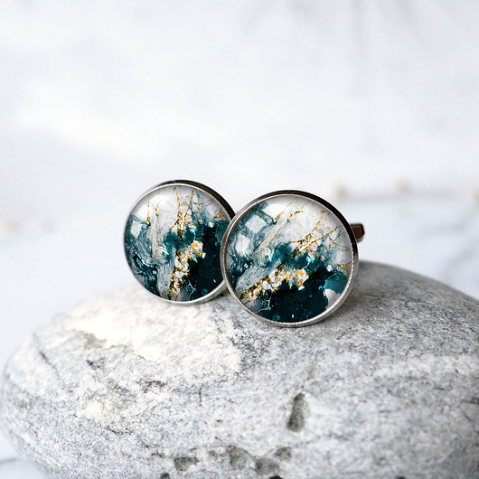 spinki do mankietów "Deep Blue Marble"SPINKI do koszuli