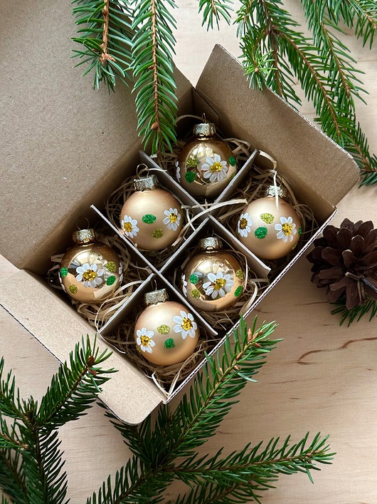 bombki Komplet złotych bombeczek 4cm