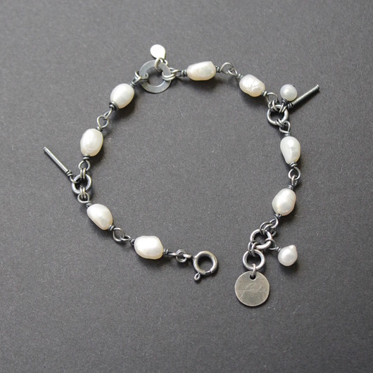 bransoletki z kamieni naturalnych Bransoletka perły w oksydzie