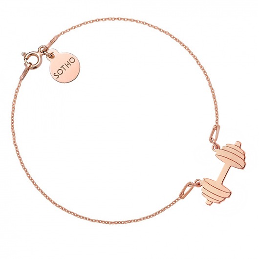 bransoletki srebrne Bransoletka z różowego złota ze sztangą