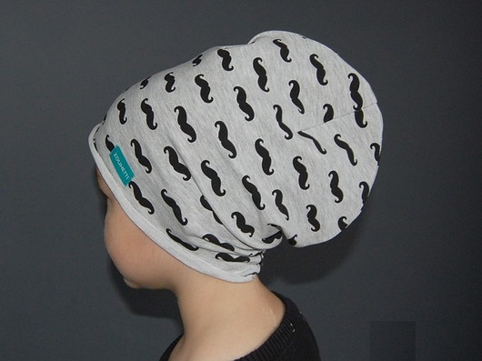 Czapka dresowa beanie Wąsy szare Zdunetti