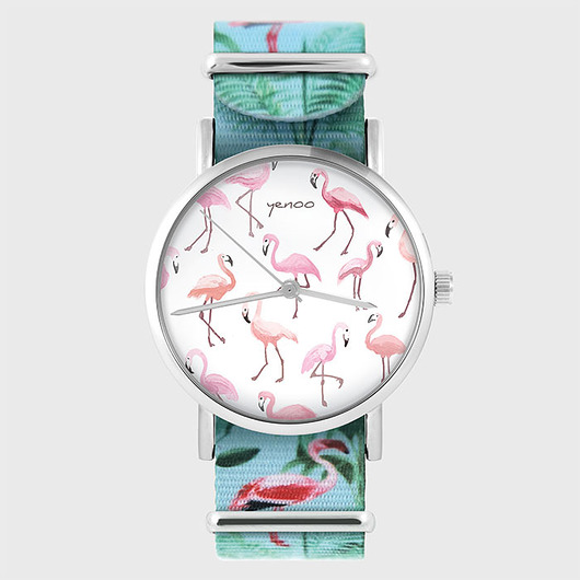 Zegarek - Flamingi - flamingi,nylonowy yenoo