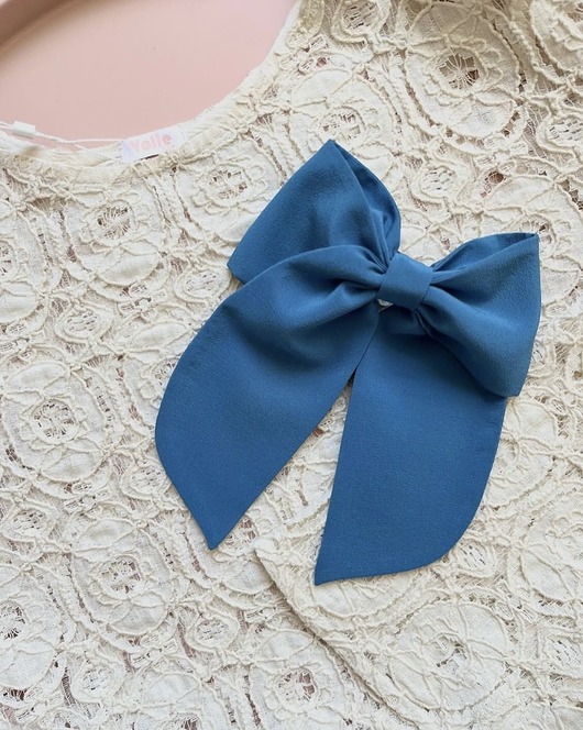 spinki i klamry do włosów Jedwabna kokarda do włosów Blue Silk