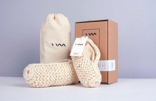 Kapcie wełniane handmade HULA -  KREMOWE 37-39 HULA