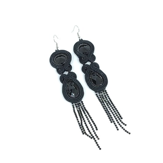 kolczyki soutache Czarne kolczyki sutasz - kolekcja Glamour