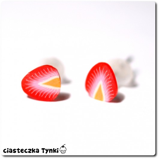 kolczyki truskawki ciasteczkatynki