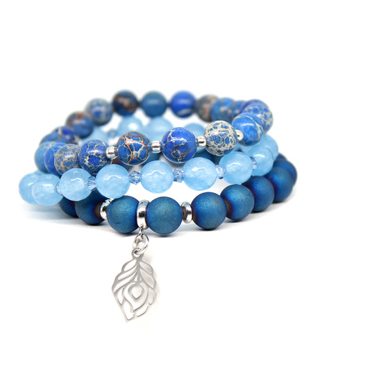 Zestaw bransoletek Colors of Nature blue #01 Kociokwik Jewelry