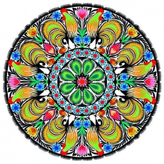 KOGUTY złotopióre (Handmade Artwork) na ludowo