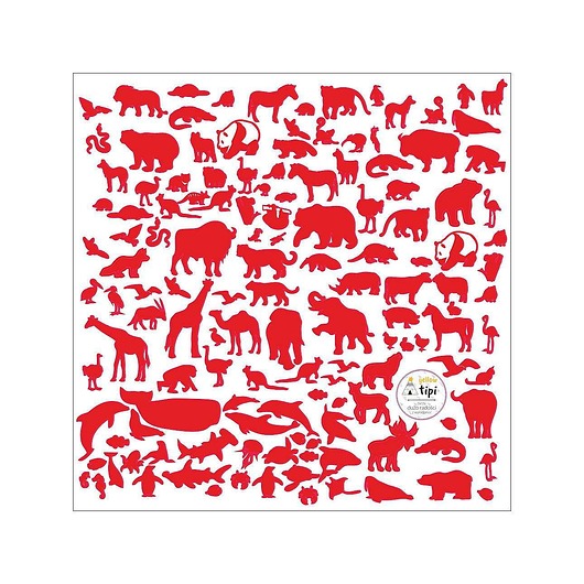 naklejki ścienne do pokoju dziecka Naklejki World Animals Red 60x60cm
