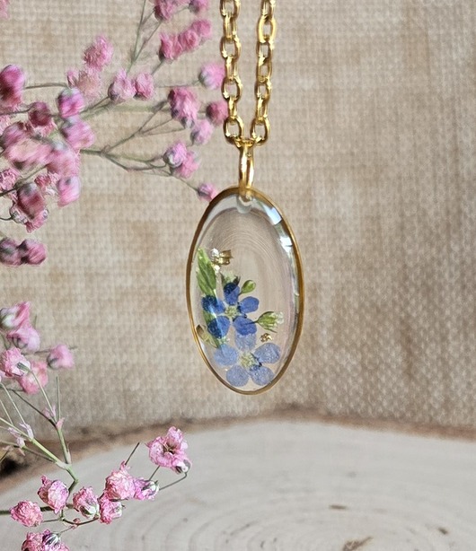 wisiory Wieczne kwiaty niezapominajka kwiaty niezapominajki wisiorek