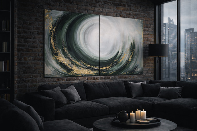 obrazy Abstrakcja Wave Ręcznie malowany obraz