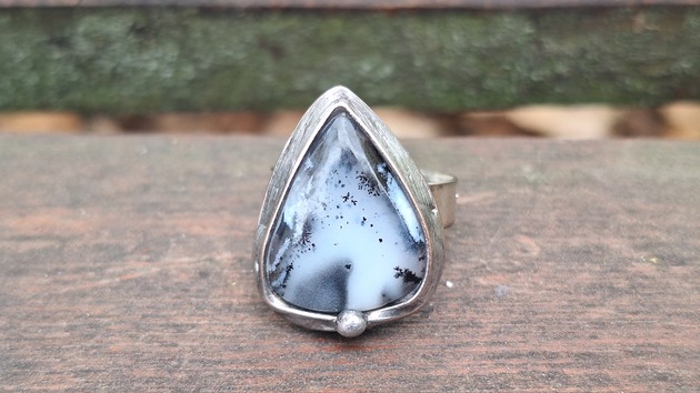 pierścionki - różne Agat dendrytowy - pierścionek regulowany