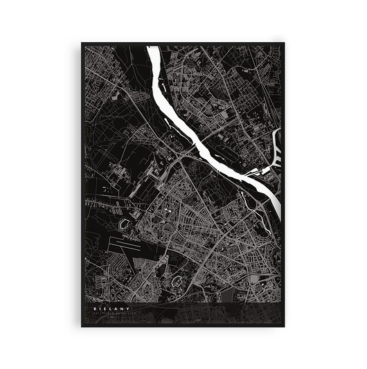 plakaty Plakat Bielany - mapa dzielnicy