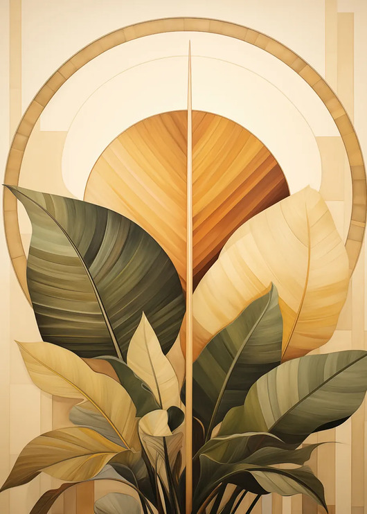 plakaty Plakat do salonu pt. Zielnik art deco VI