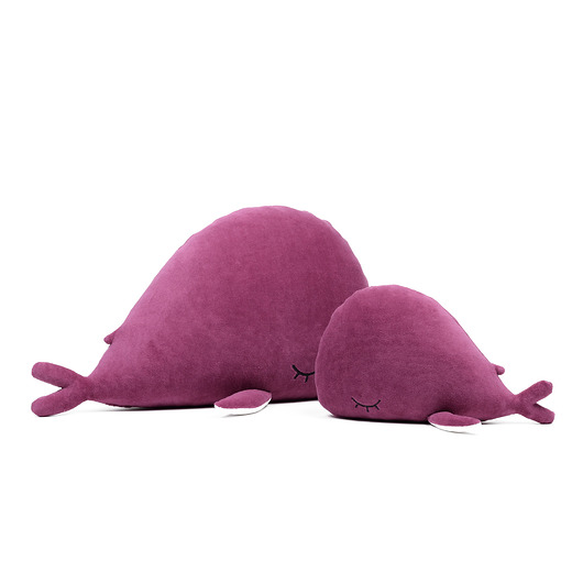 Wieloryb Bąbel Zestaw - Purpurowy Welur HUGG Decor