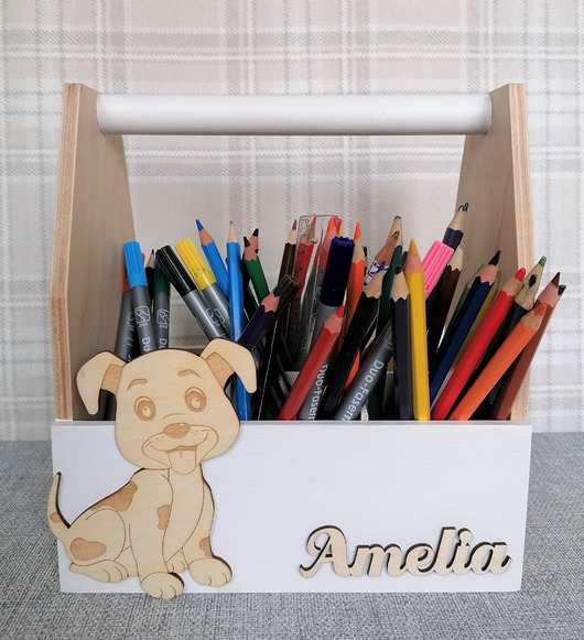 pojemniki na zabawki Organizer na kredki - Piesek