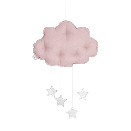 karuzele i girlandy do łóżeczka Mobil chmurka BRUDNY Róż, srebrne gwiazdki