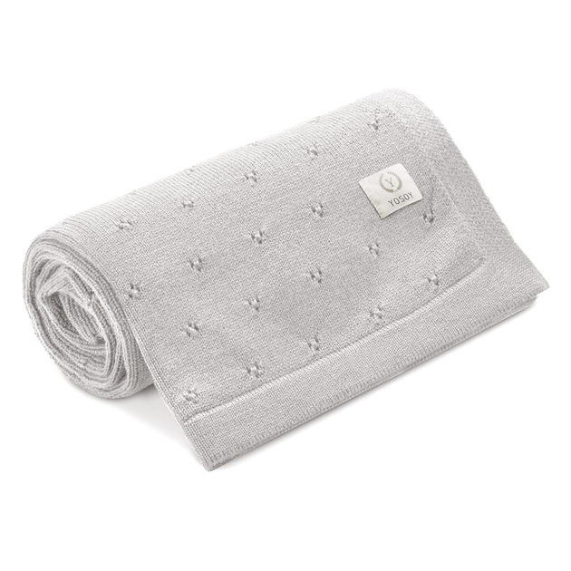 kocyki, kołderki, pościel dla dzieci Koc z wełny merino Krem Melanż