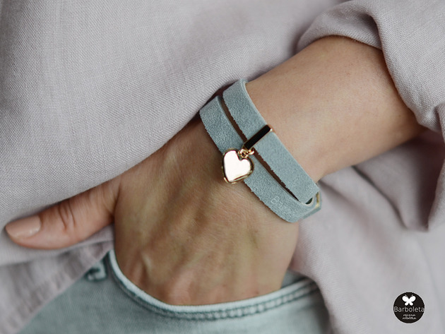 light gray  heart gold 16 barboleta