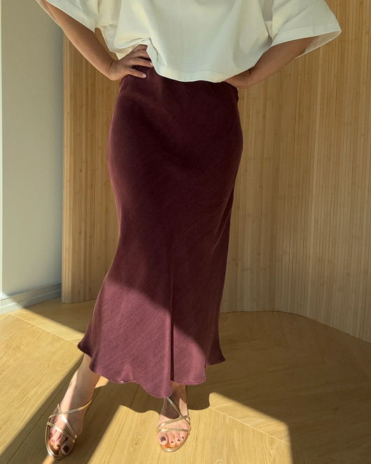 spódnice midi Spódnica Melody midi burgundy