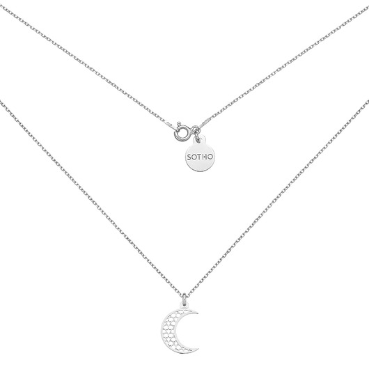 srebrne naszyjniki Srebrny naszyjnik z półksiężycem