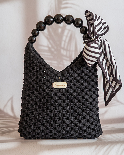 torebki do ręki Makramowa torebka Mini Bag Total Black