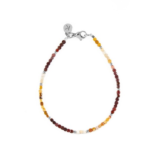 bransoletki z kamieni naturalnych Bransoletka z cieniowanego Mookaitu - Wersja Srebrna