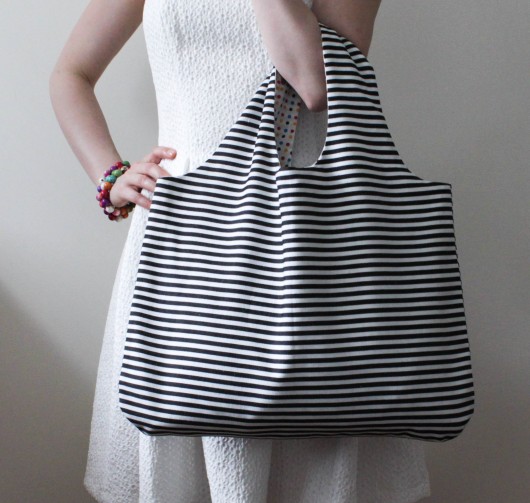 Eko torba na zakupy B&W STRIPES longredthread