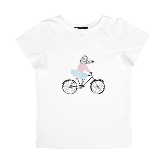 t-shirty dla dziewczynki T-shirt dziecięcy Premium z Zebrą ECRU