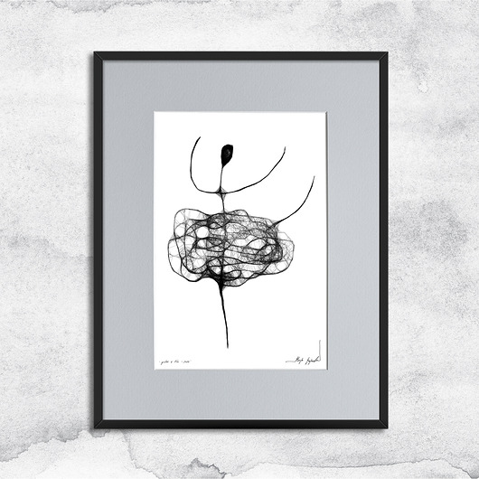grafiki i ilustracje Oprawiona grafika - Tancerka (89)