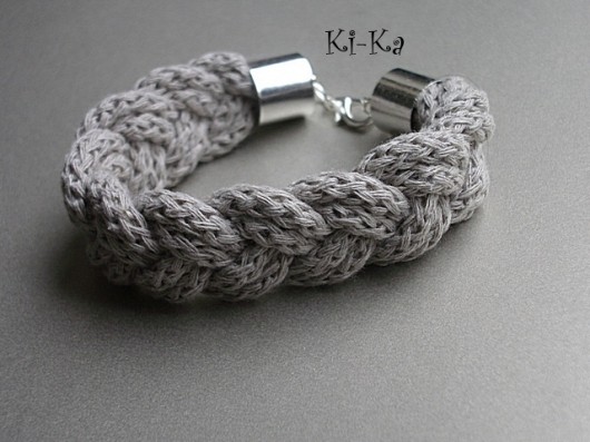 Sweter -warkocz  / grey / - bransoletka KiKa pracownia