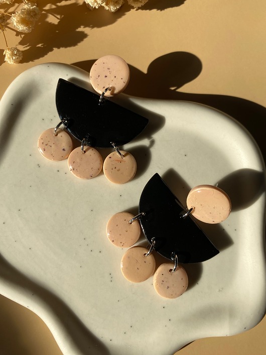 kolczyki z masy plastycznej Wiszące kolczyki ALE 16